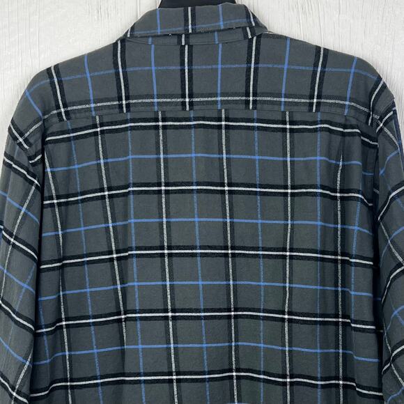 Wrangler flannel shirt men’s 3XL gray/black plaid button up long sleeve - Picture 4 of 6